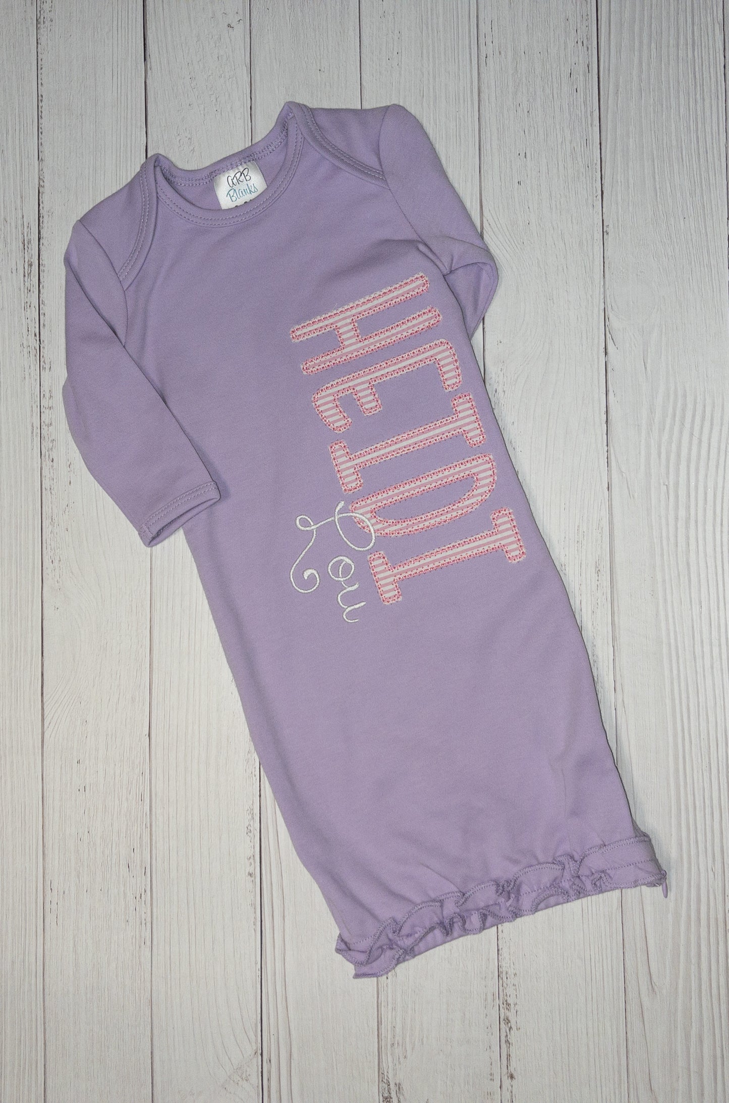 Custom Name Applique Baby Gown