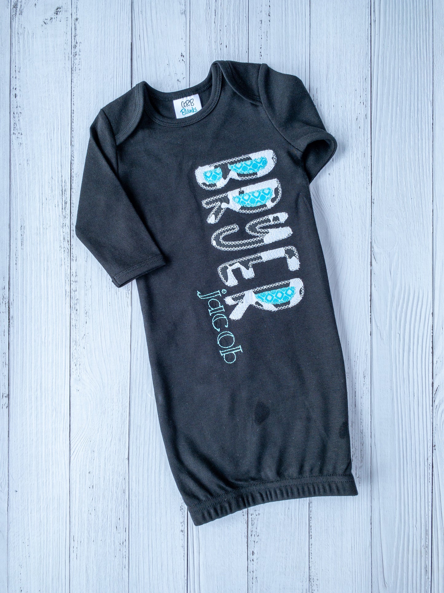 Custom Name Applique Baby Gown