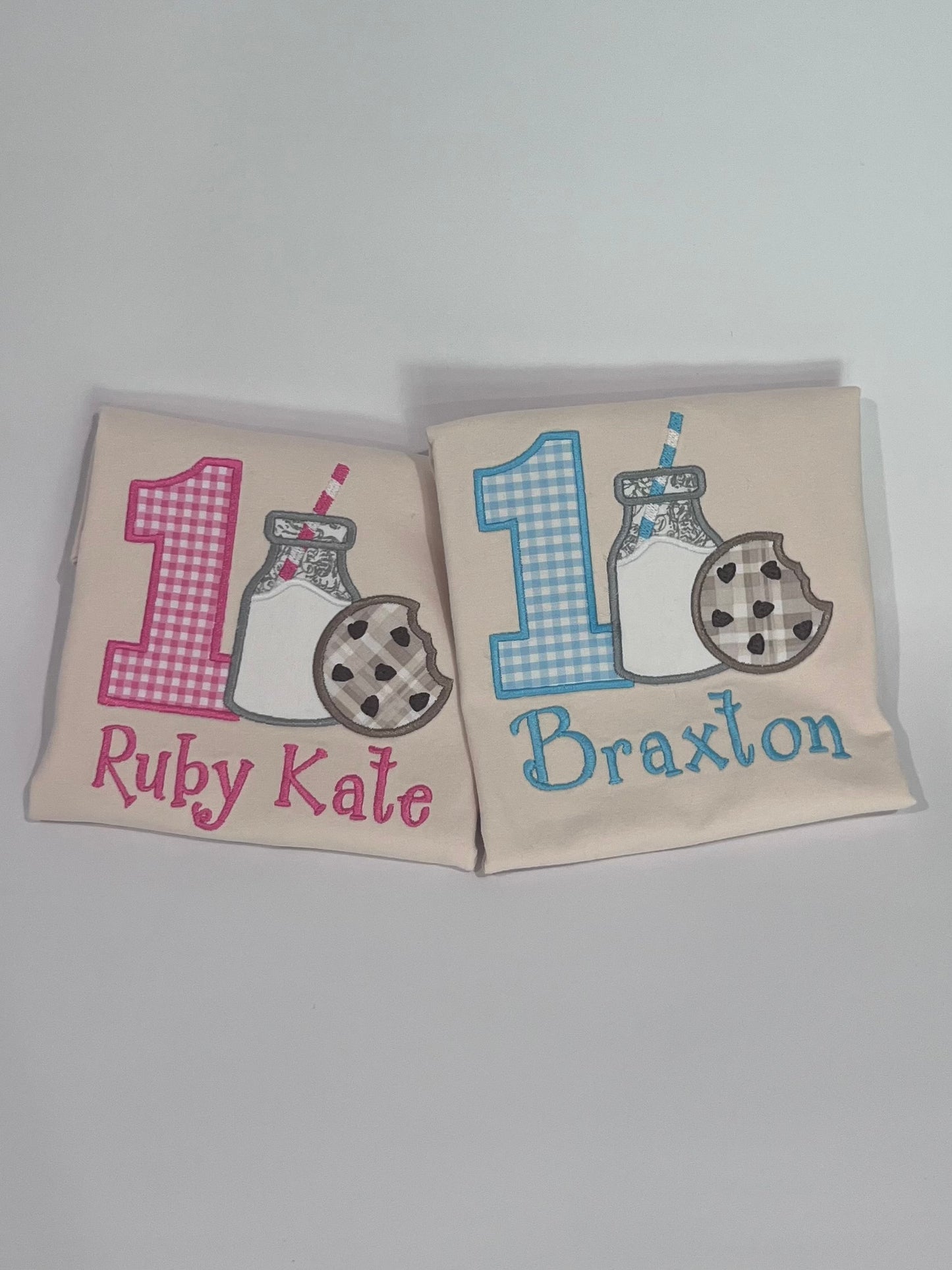 Milk and Cookies Birthday Applique Shirt