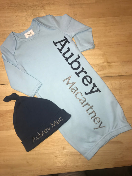Custom Name Applique Baby Gown