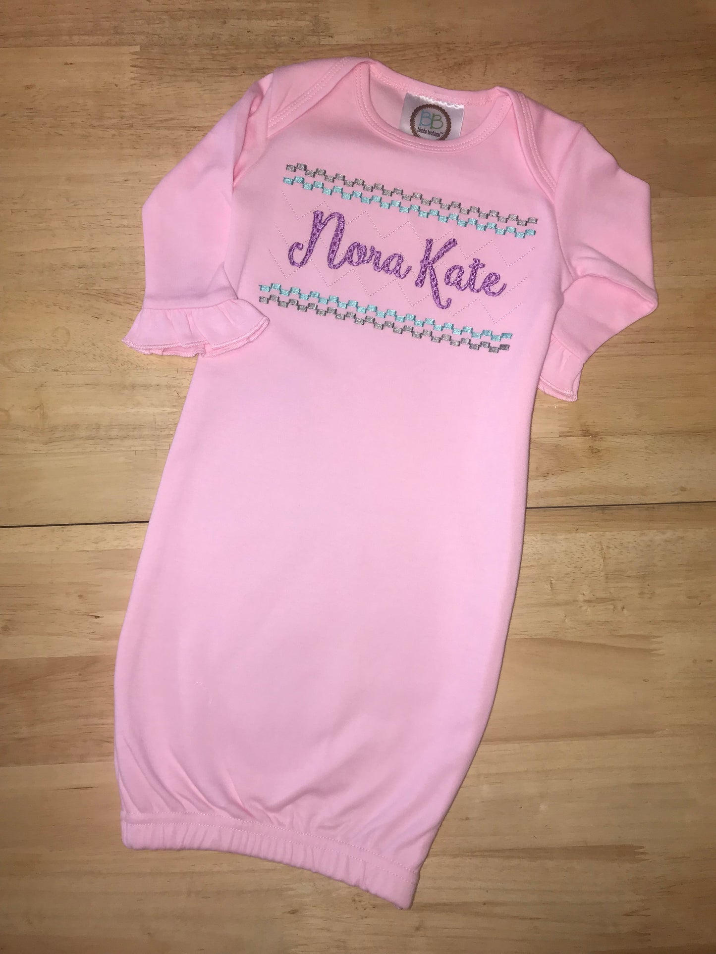 Custom Name Applique Baby Gown