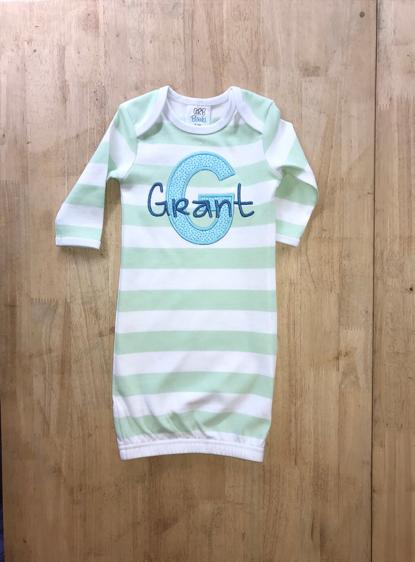 Custom Name Applique Baby Gown