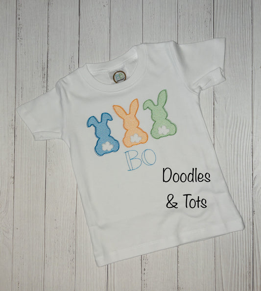 Three Bunnies Easter Boy Shirt