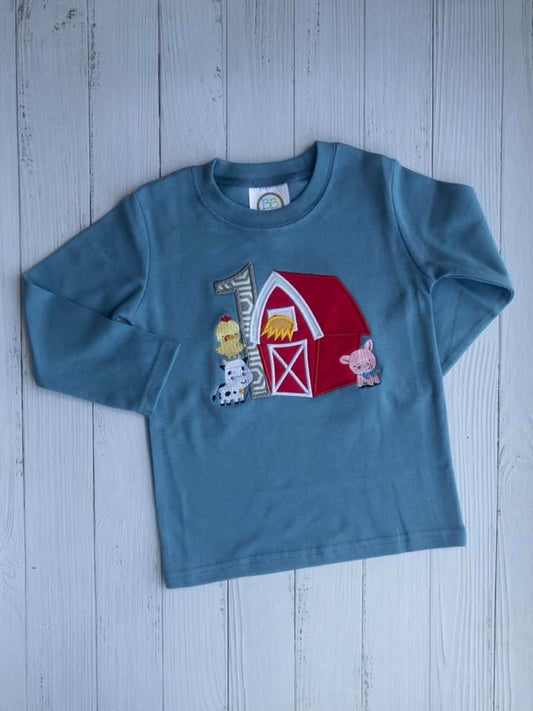 Farm Birthday Applique Shirt