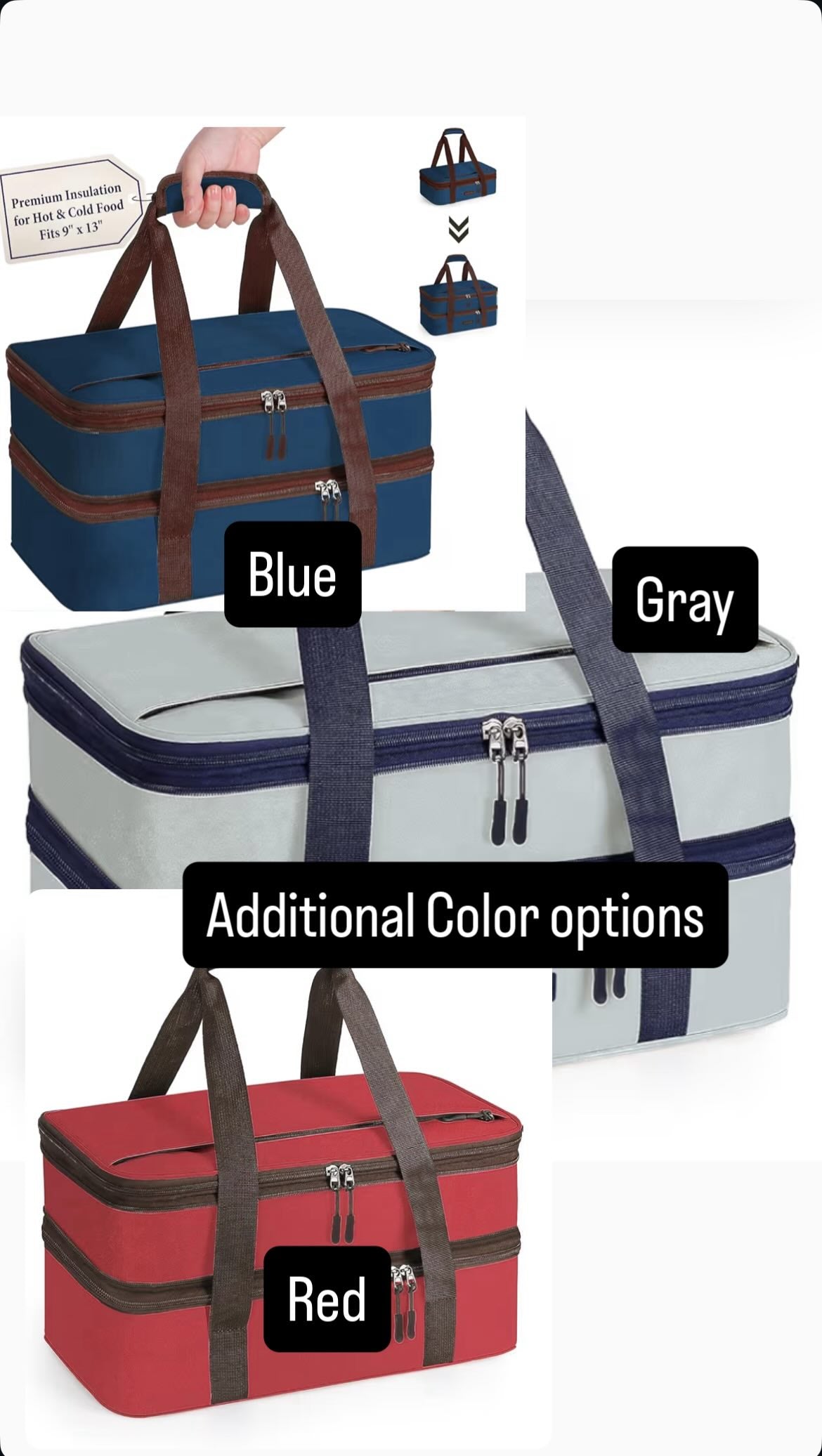 Personalized Double Decker Insulated Casserole Carrier