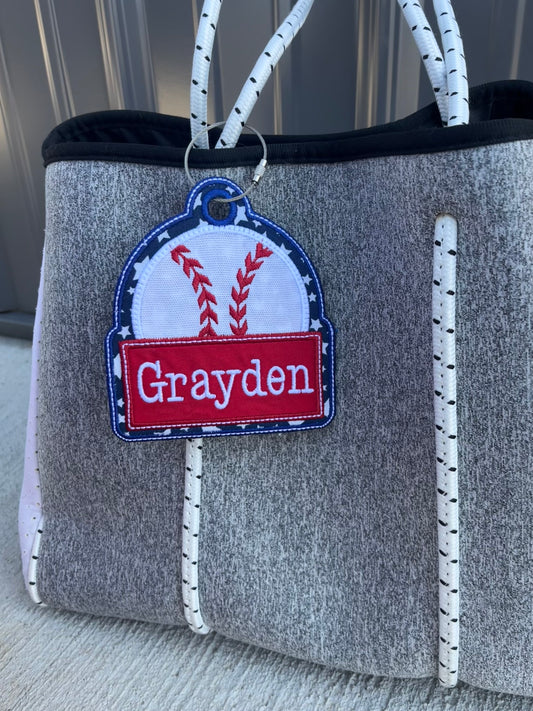 Baseball Softball Personalized Bag Tag