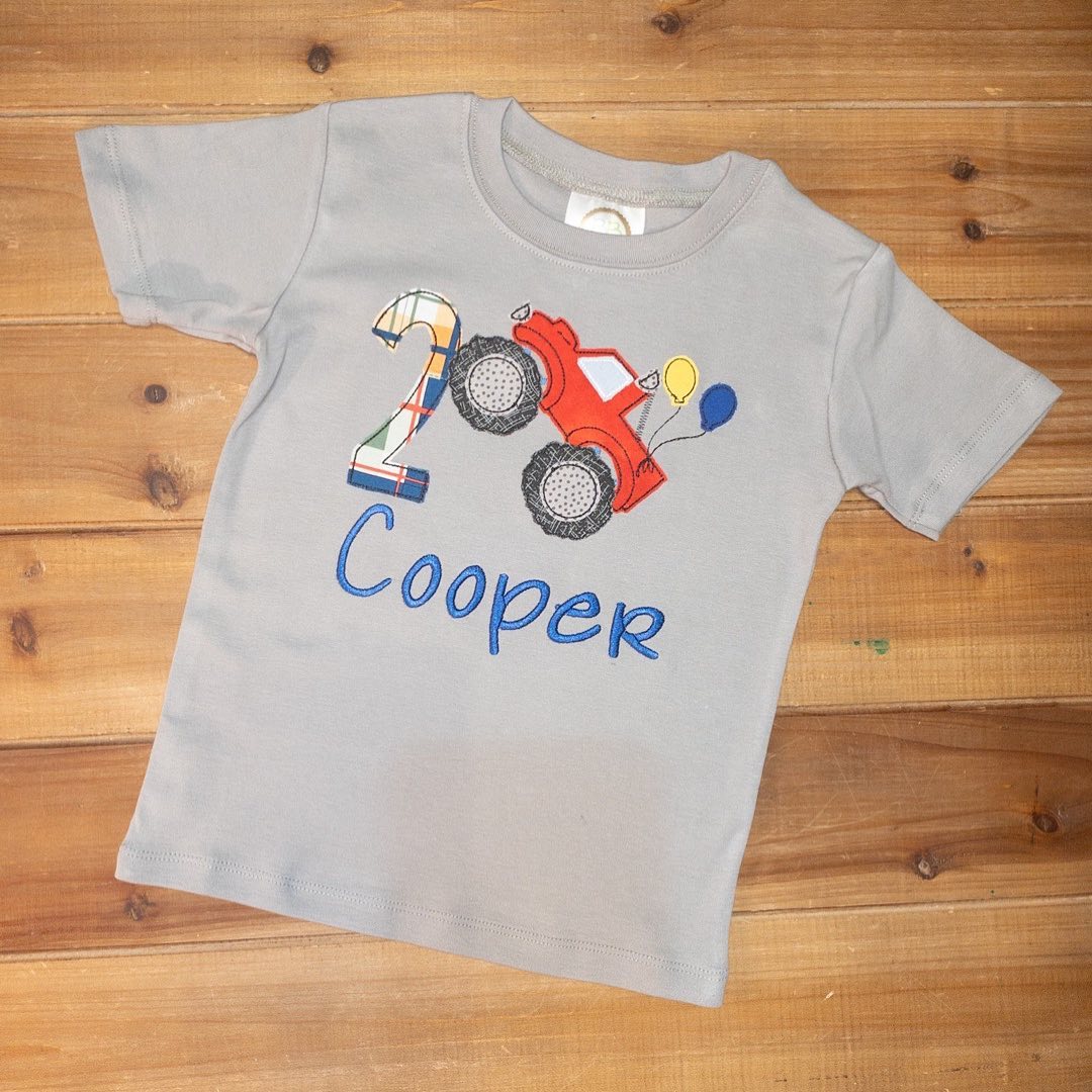 Monster Truck Birthday Applique Shirt